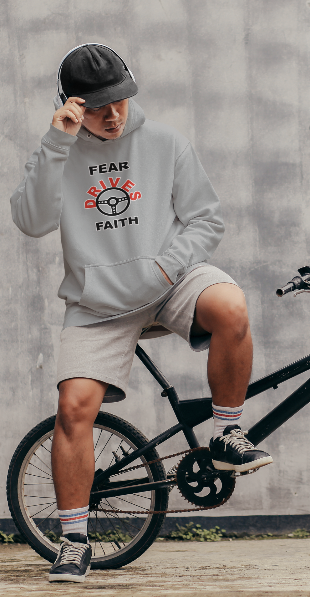 FEAR DRIVES FAITH HOODIE BLACK/RED LOGO