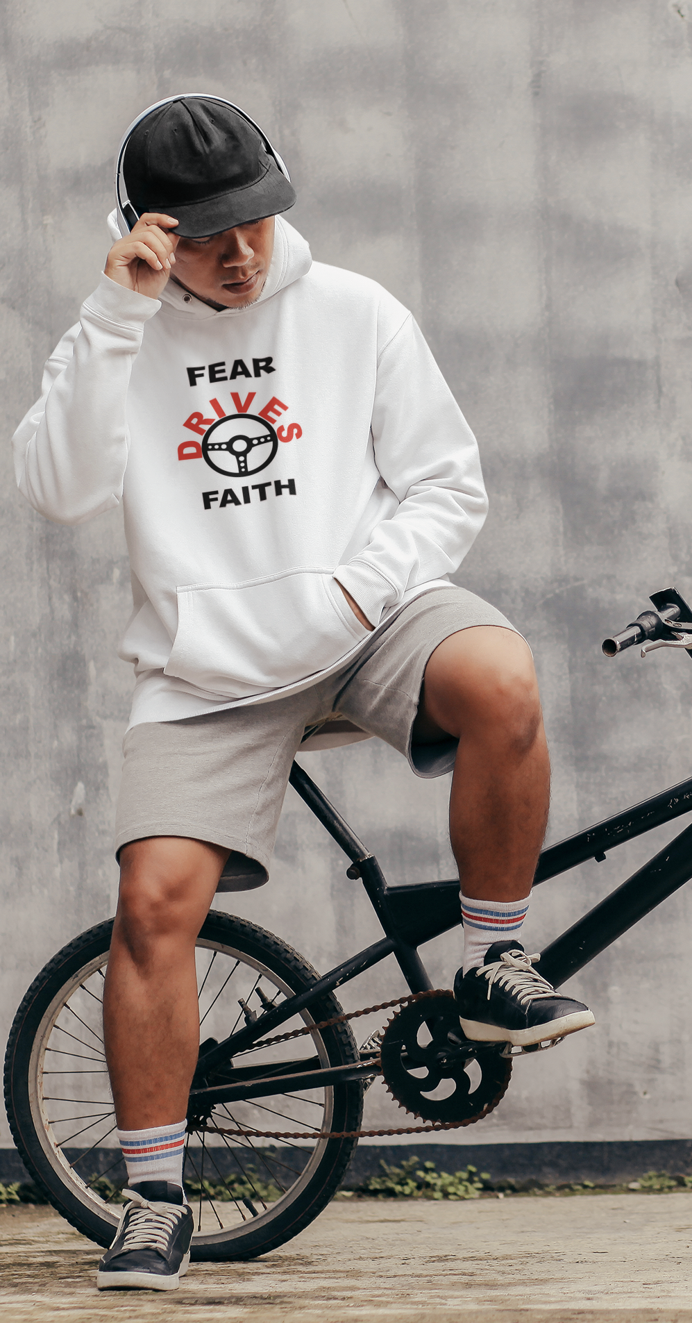 FEAR DRIVES FAITH HOODIE BLACK/RED LOGO